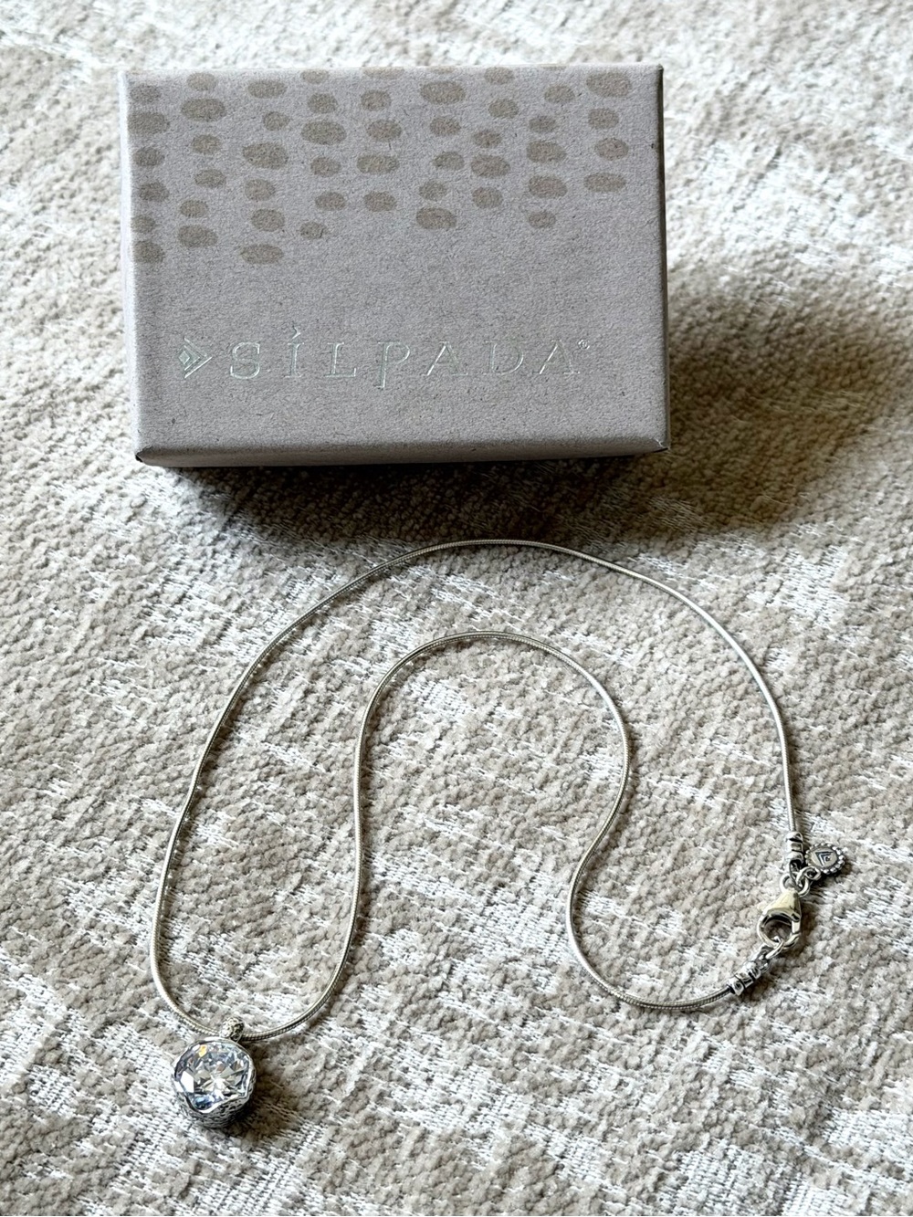 Silpada Cinema Star Silver Necklace with CZ Pendant - Picture 2 of 10